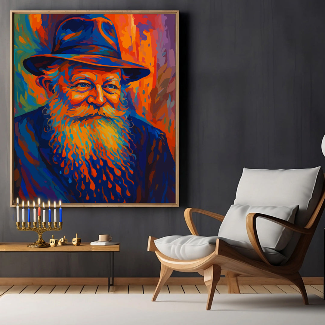 My Rebbe Canvas Art Print | Vibrant Lubavitcher Rebbe Wall Décor by BeShvilo
